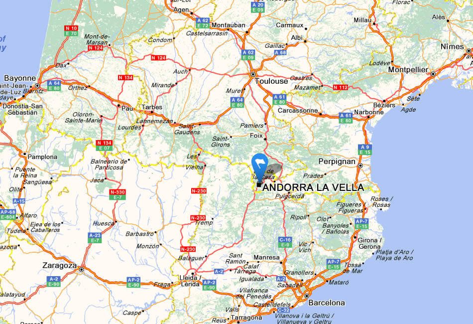 map of andorra